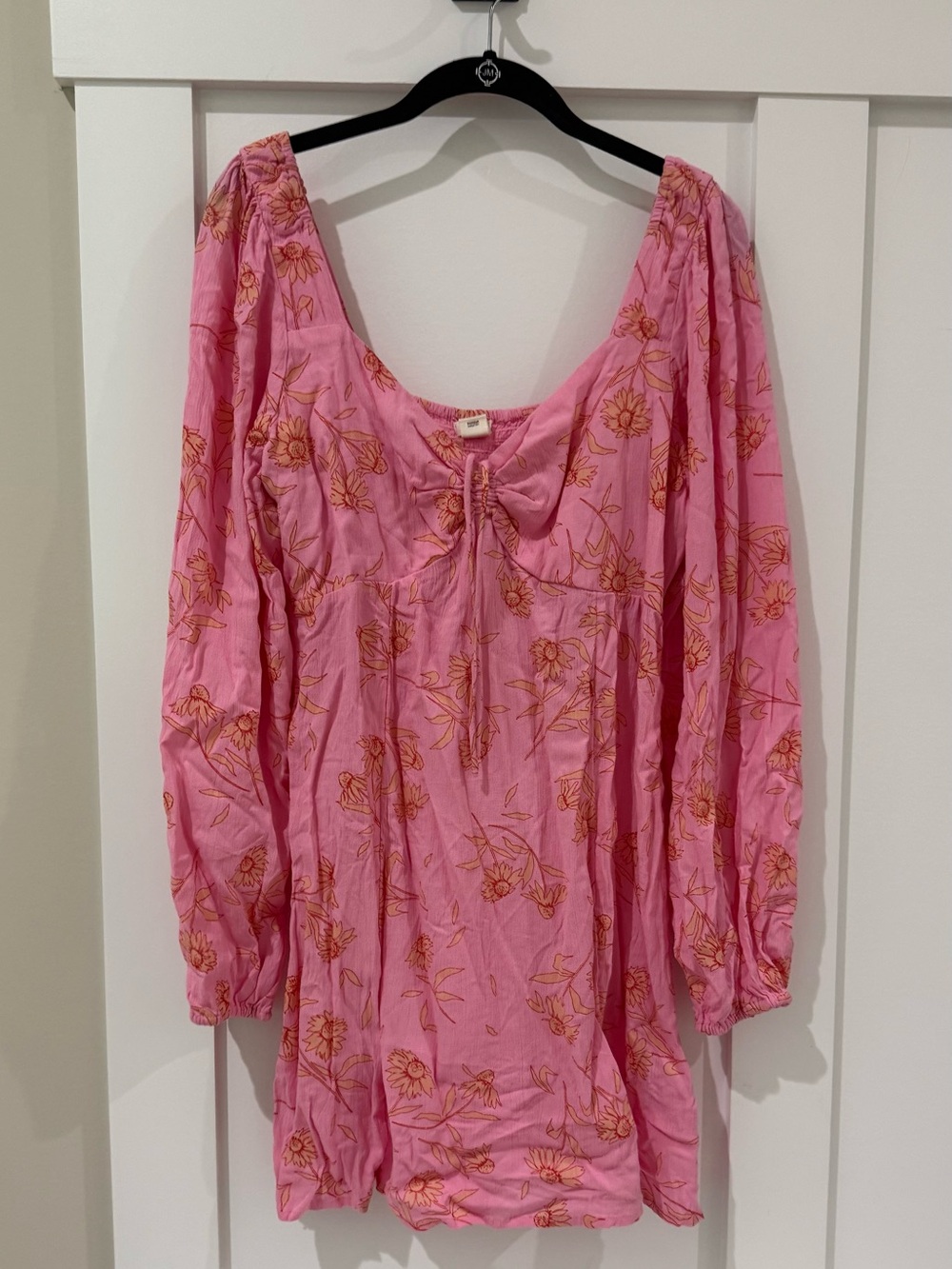 Billabong Crush On You Floral Pink Long Sleeve Mini Dress